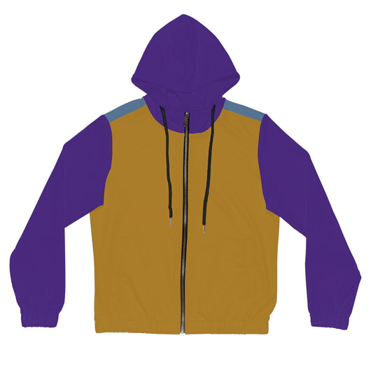 Mustard Yellow, Dusty Pastel Blue & Purple Zip Hoodie