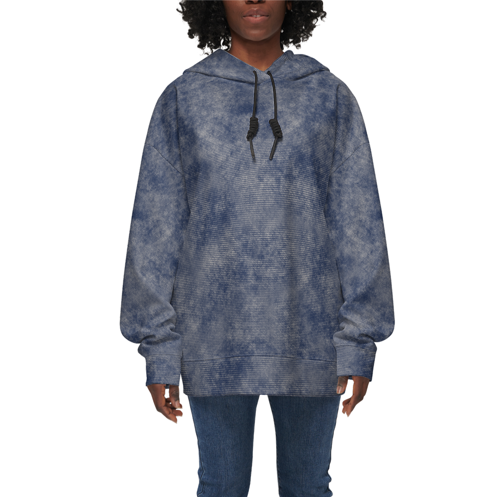 Washed Out Denim Print Relaxed Fit Hoodie (Super Heavy)