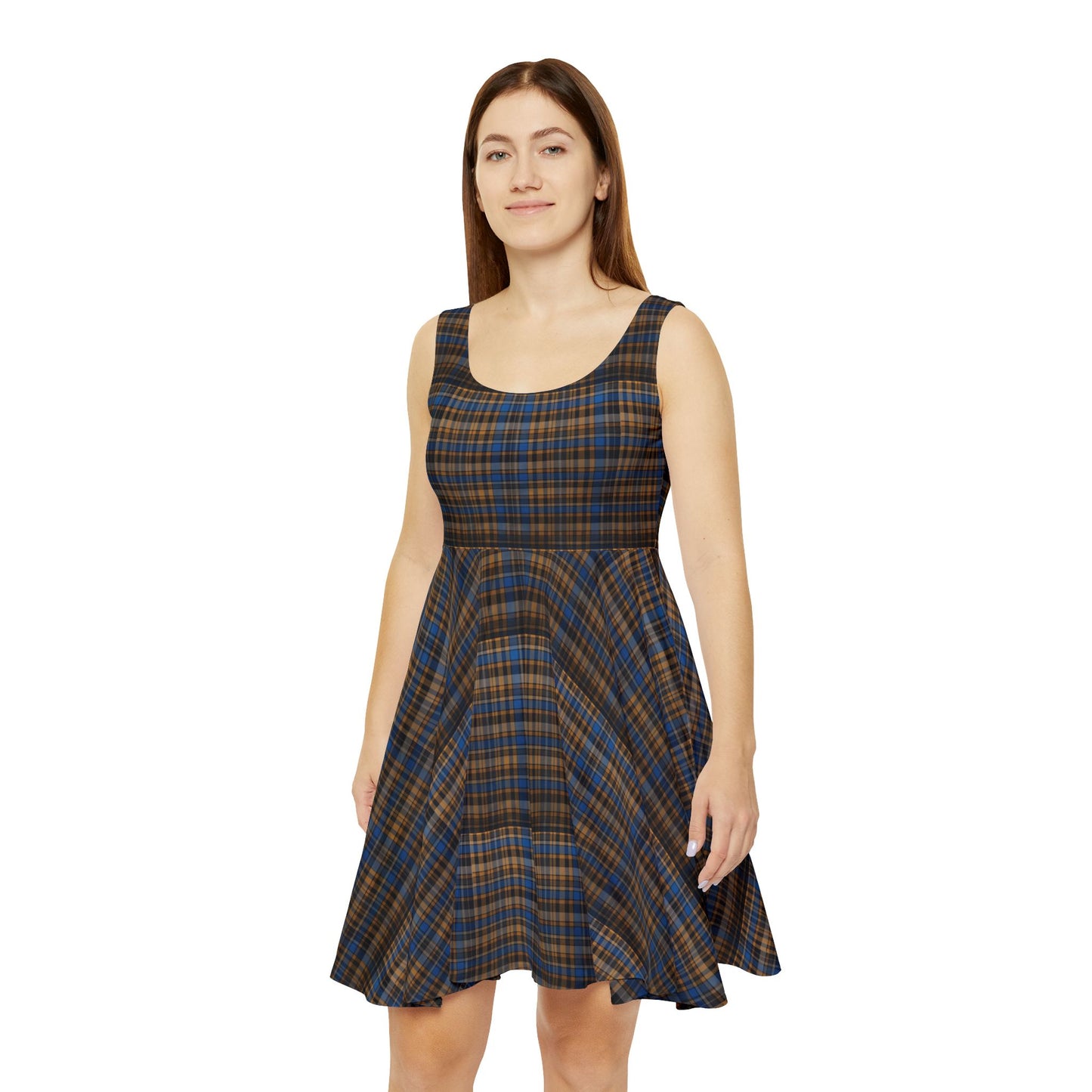 Plaid Print Skater Dress