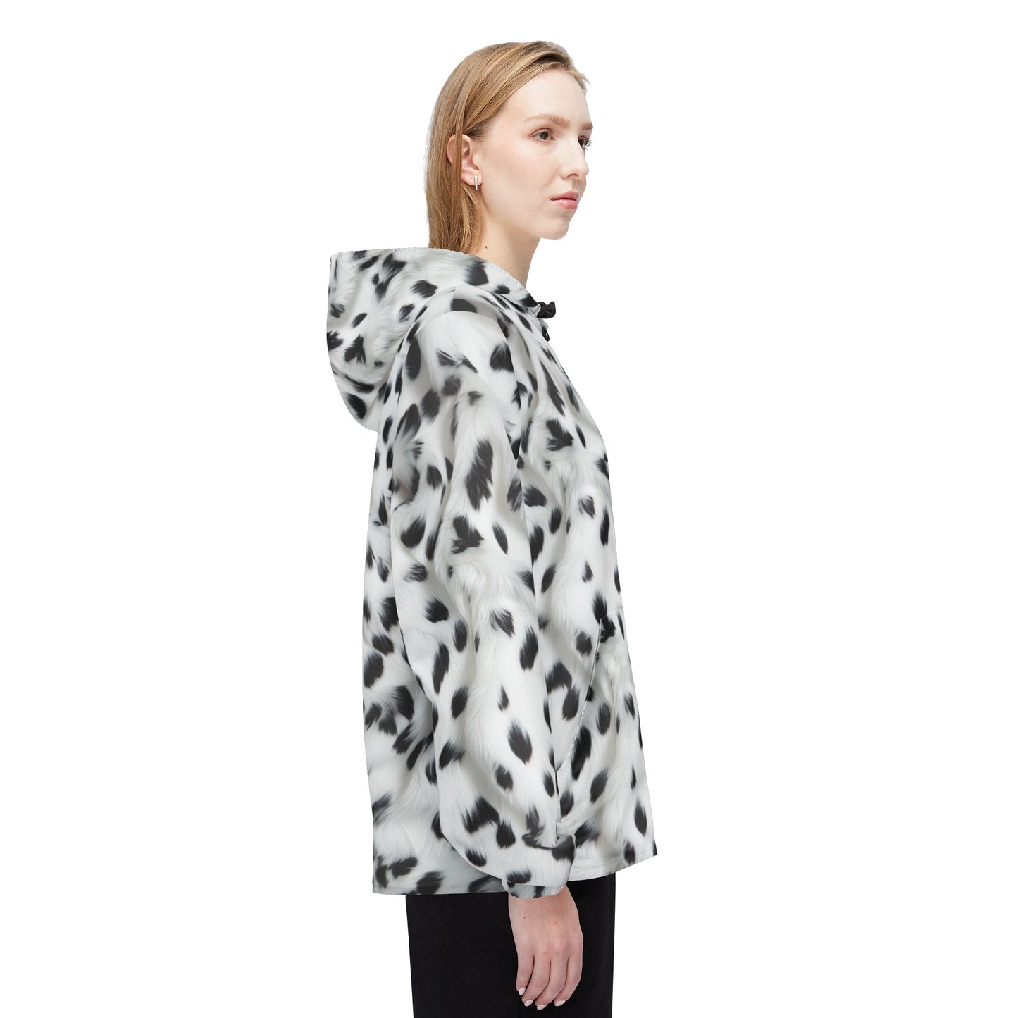 Dalmatian Print Windbreaker Jacket
