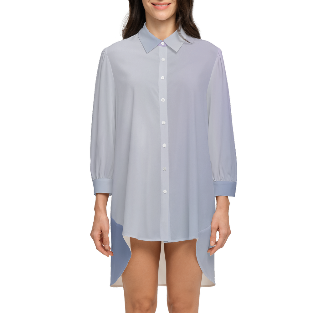 Misty Gradient Print Silky Shirt