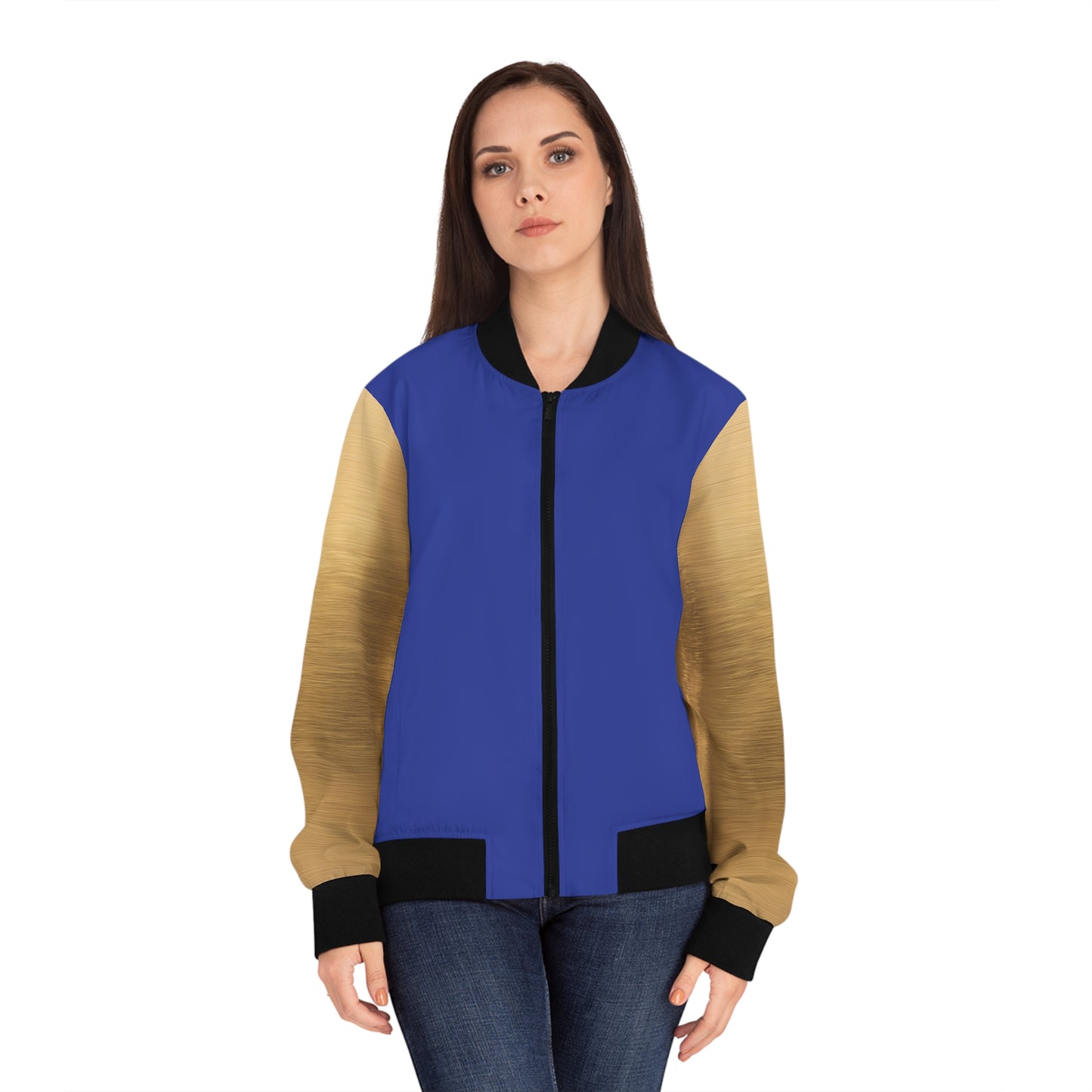 Blue & Gold Bomber Jacket