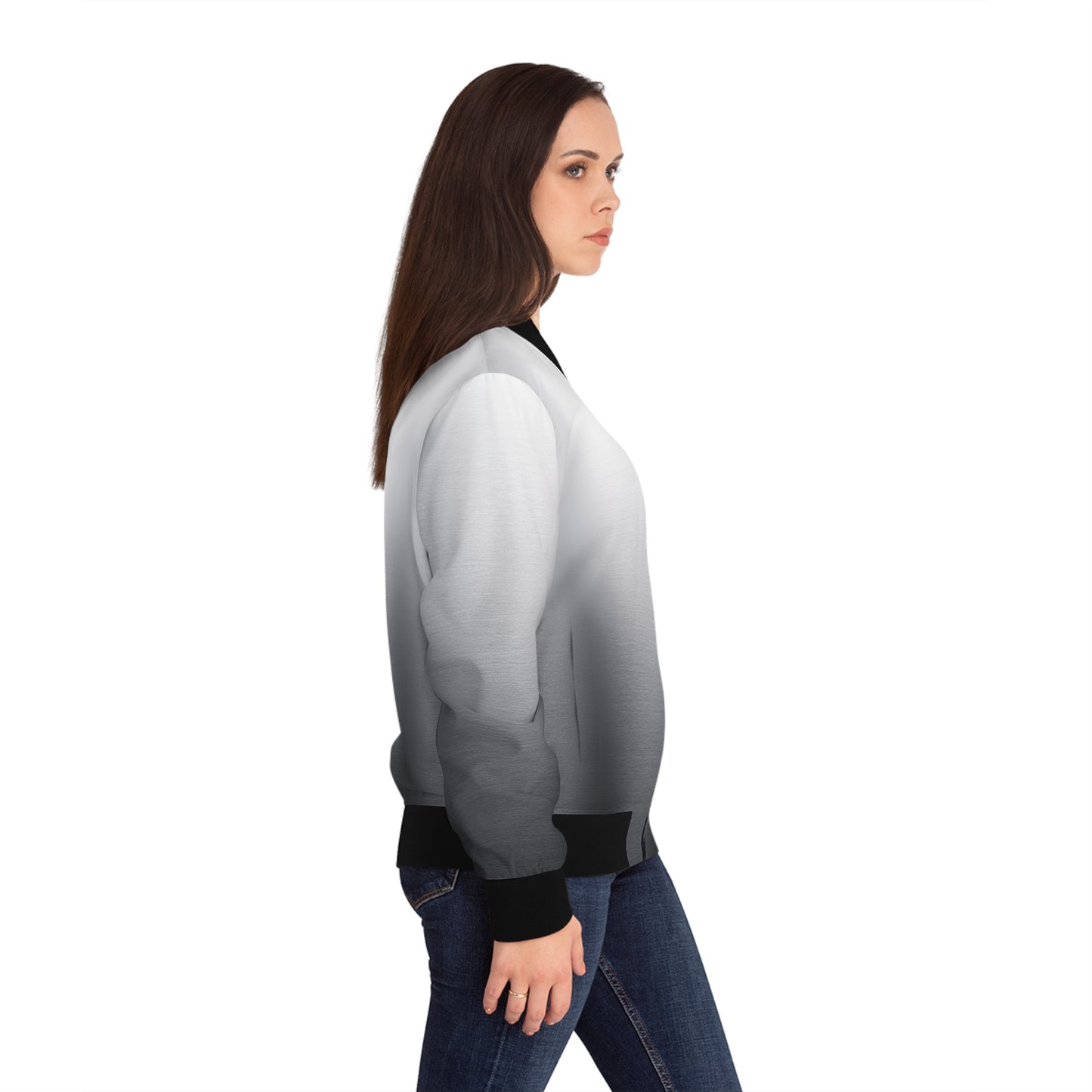 Metallic Print Bomber Jacket