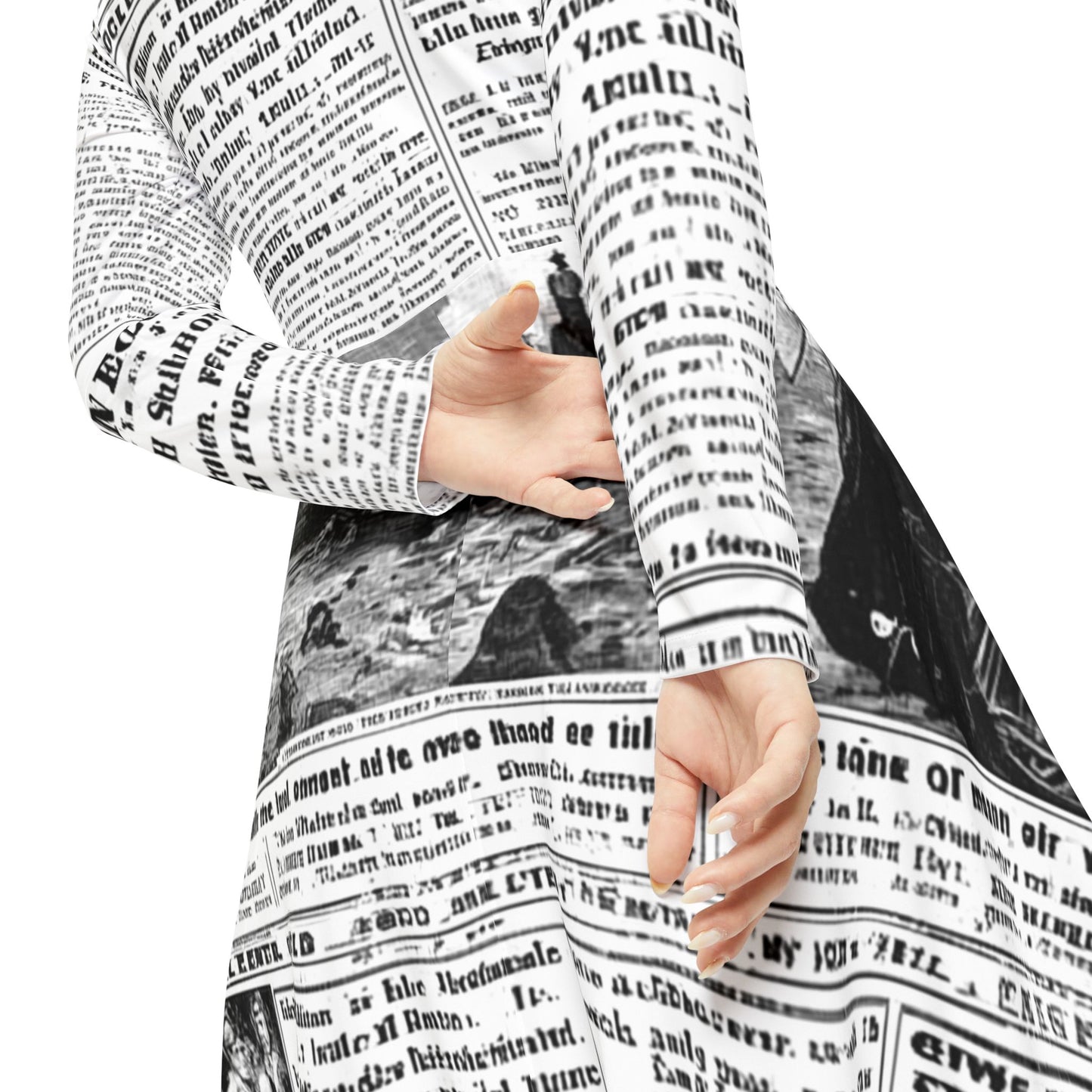 Vintage Newspaper Print Dress