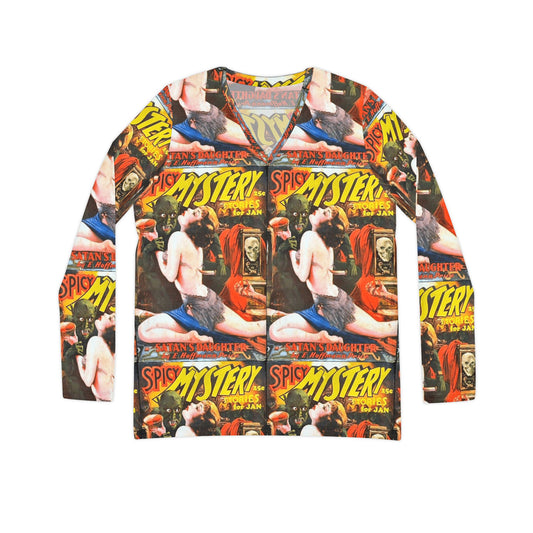 Vintage Magazine Cover Long Sleeve V-neck Shirt