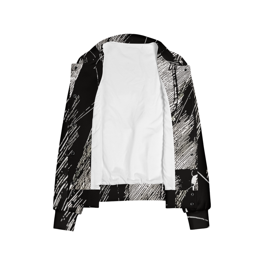 Pen Shading Print Bomber Jacket