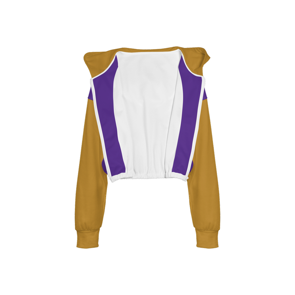 Mustard Yellow & Purple Cropped Hoodie (Super Heavy)