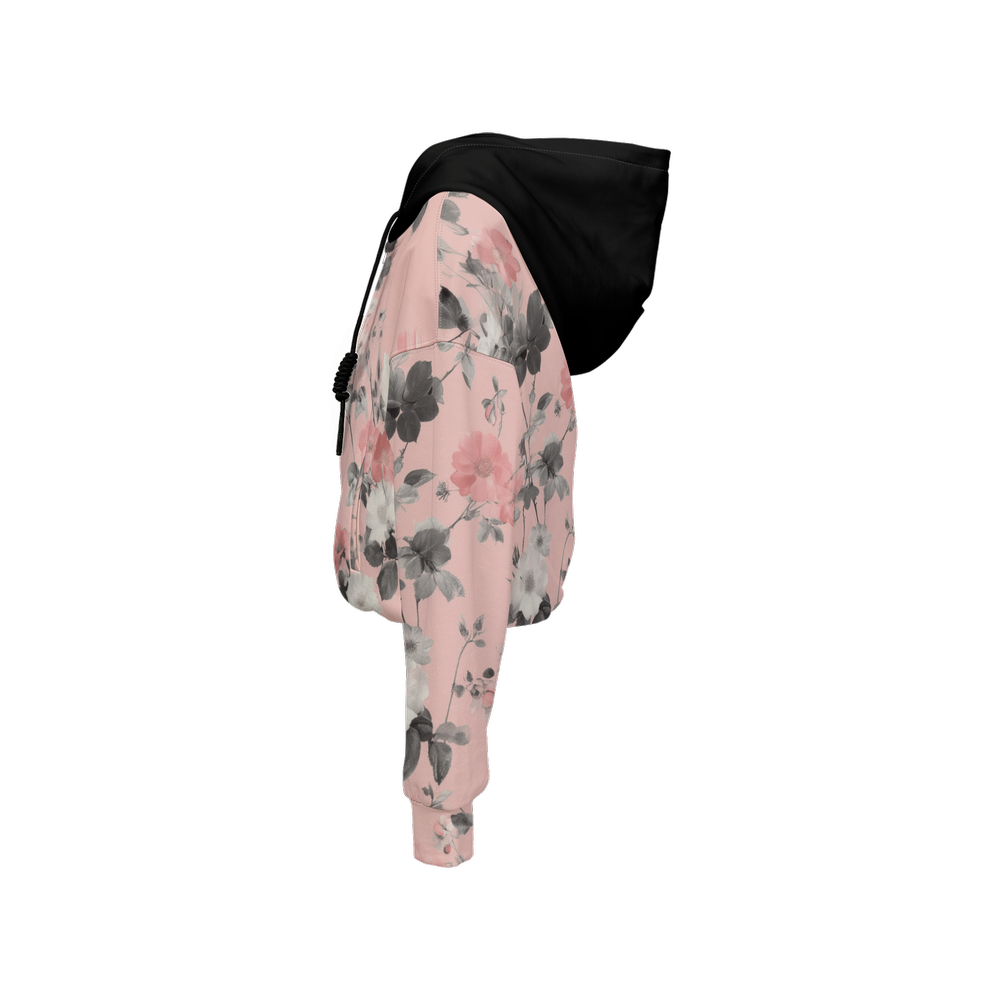 Floral Print CroppedHoodie (Super Heavy)
