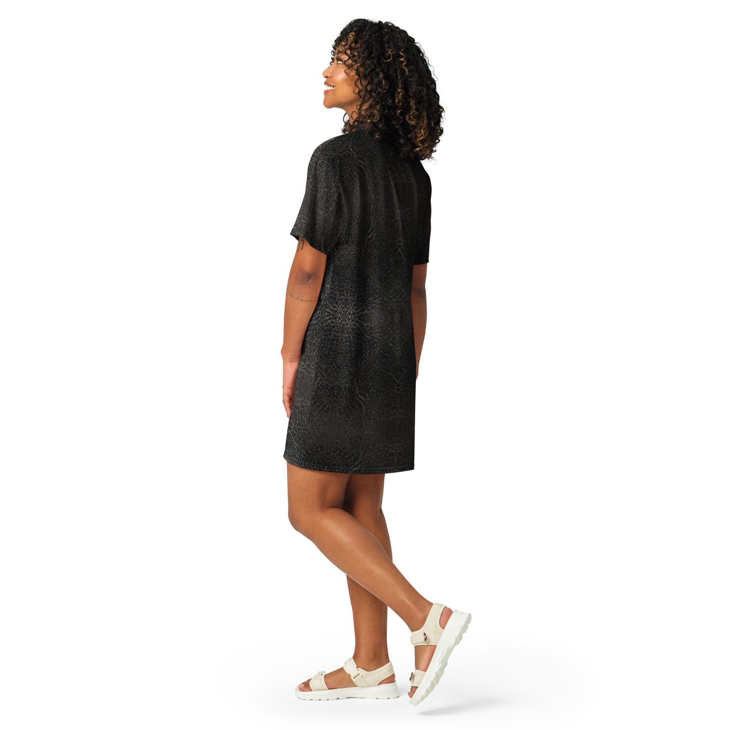 Leather Print T-shirt Dress