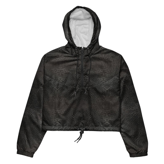 Leather Print Cropped Windbreaker
