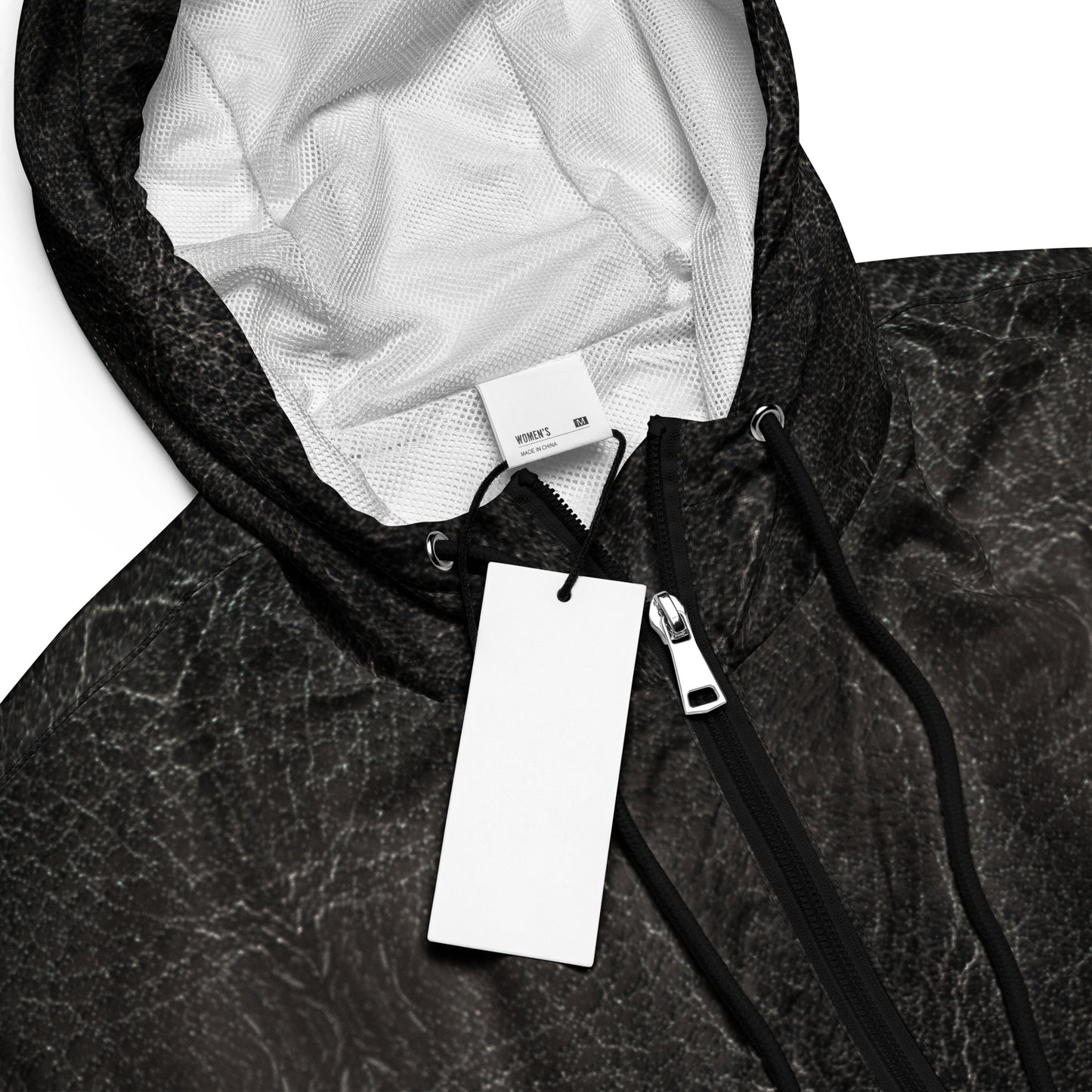 Leather Print Cropped Windbreaker