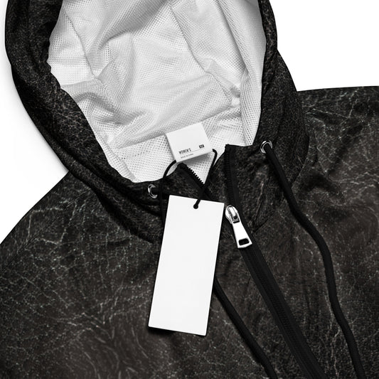 Leather Print Cropped Windbreaker