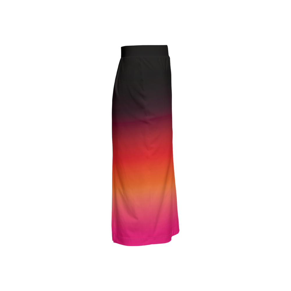 Gradient Print Back Split Pencil Skirt