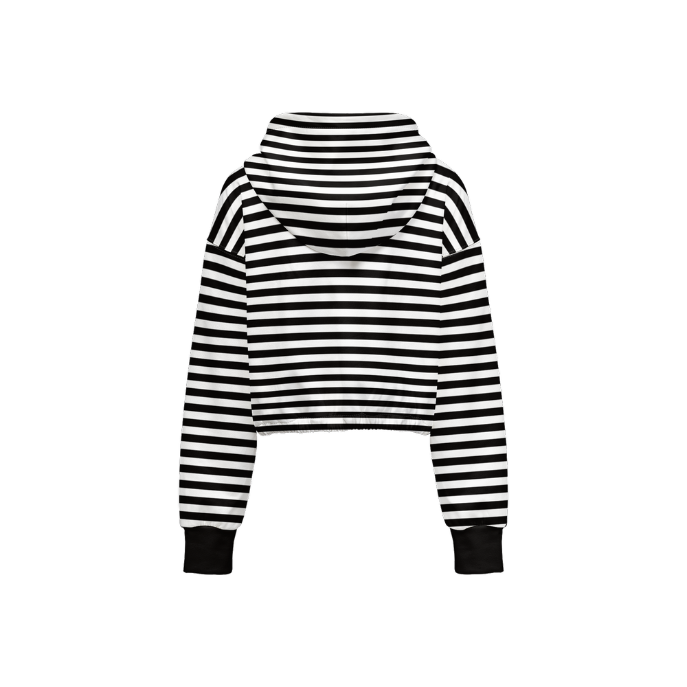Striped Cropped Hoodie - Black Cuffs (Super Heavy)