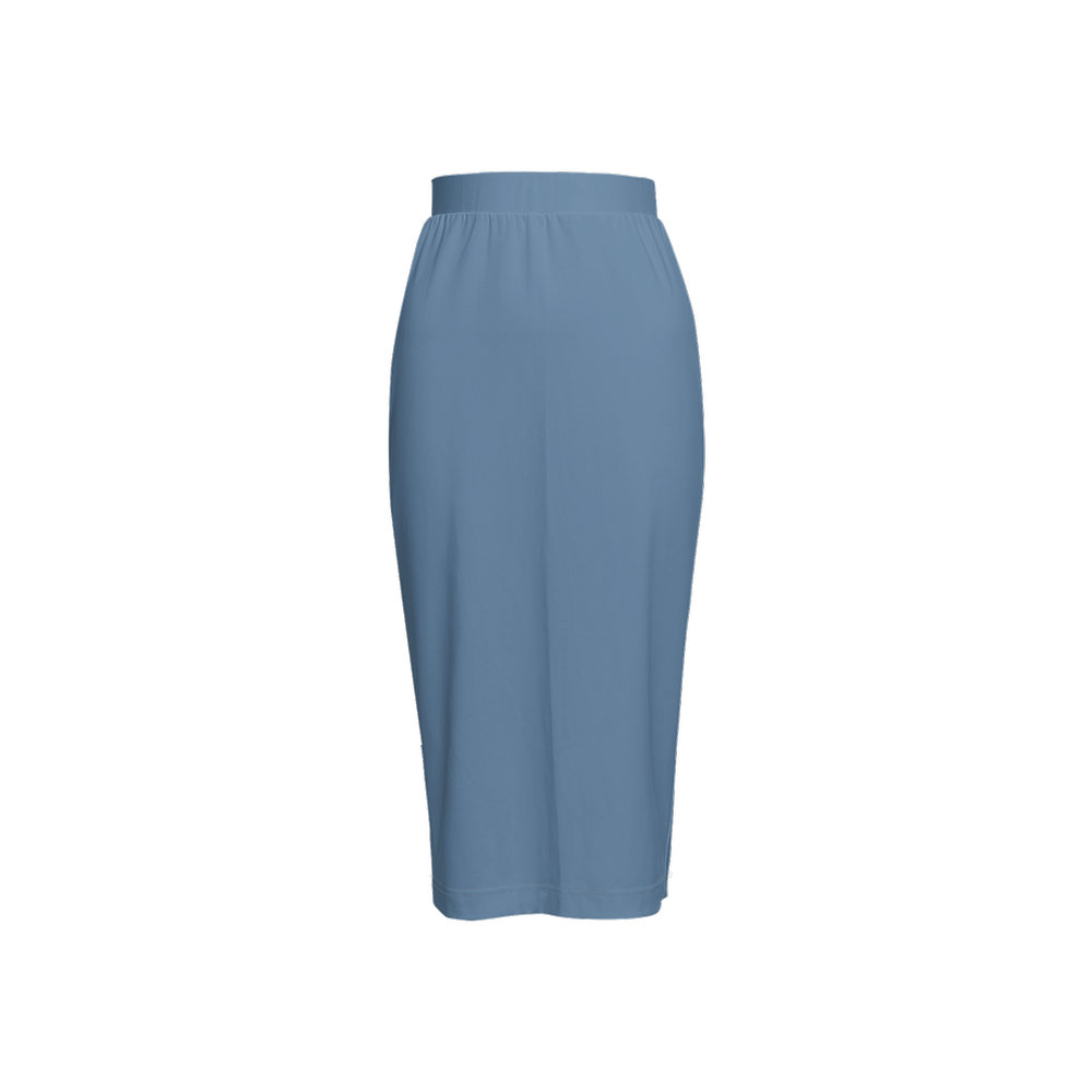 Dusty Pastel Blue Back Split Pencil Skirt (Heavy Knit)