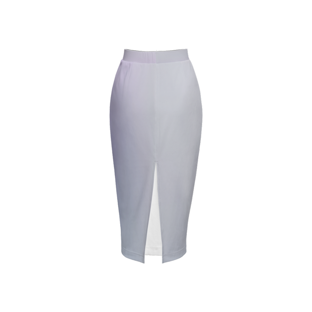 Misty Gradient Print Back Split Pencil Skirt