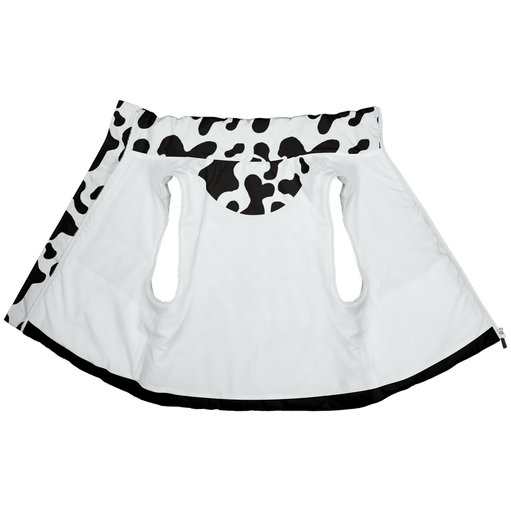 Cow Print Full-Zip Sleeveless Puffer Vest (Lightweight)